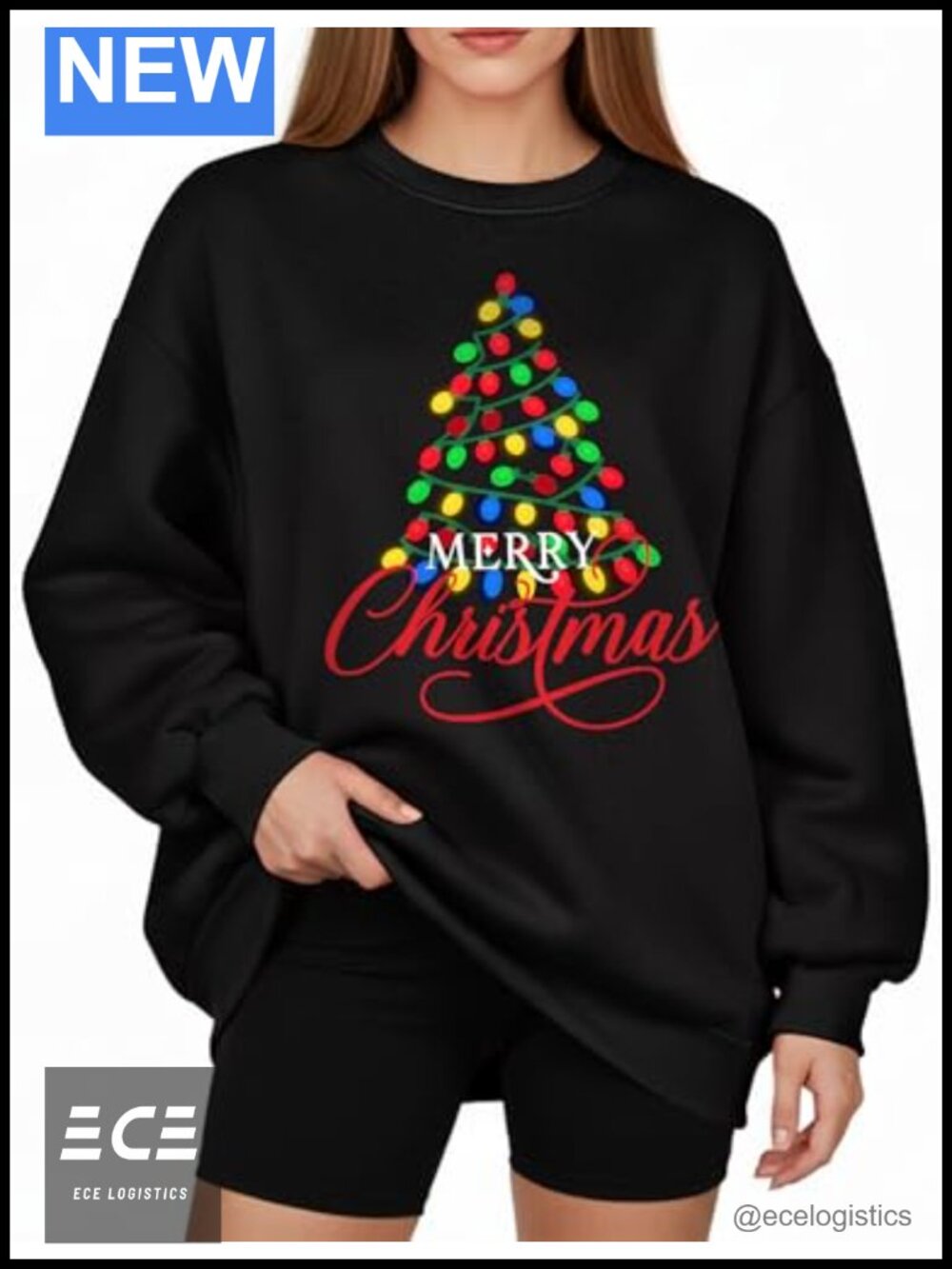 Oversized Crewneck Sweatshirt Women Polyester Cotton Blend